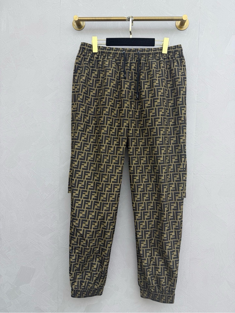 🚩steal Fendi Brown Monogram Logo Jogger Pants